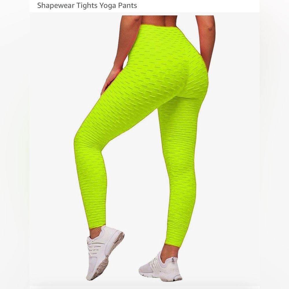 High waist push up Leggings from Amazon Neon Yellow Textured Leggings